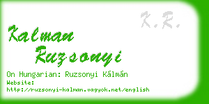 kalman ruzsonyi business card