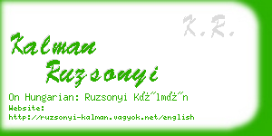 kalman ruzsonyi business card